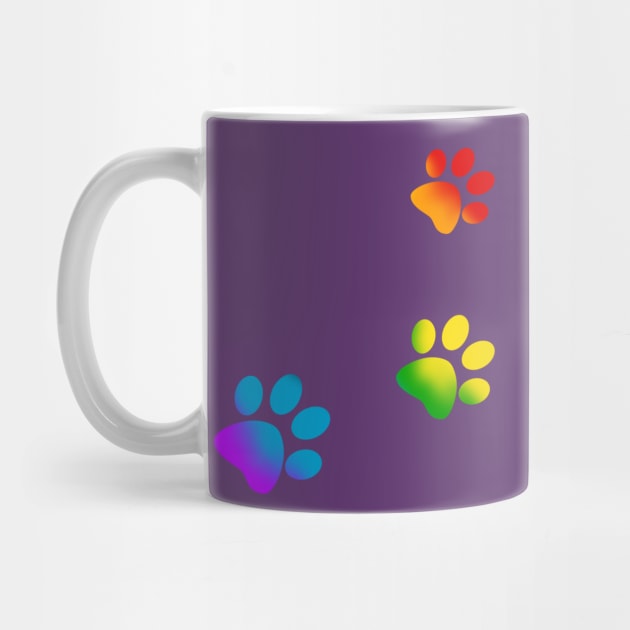 Rainbow Paw Prints by bittentoast